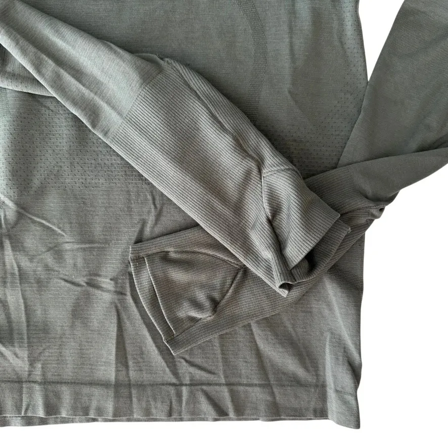 Lululemon Swiftly Tech Long Sleeve Shirt 2.0 Race Length Green Twill Size 6 - Image 4