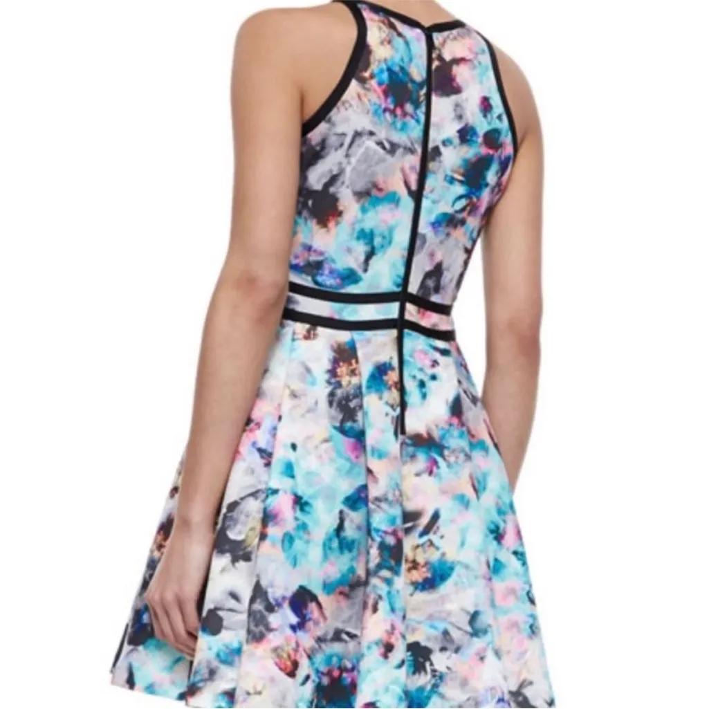 Parker Emmy Fit & Flare Colorful Floral Scuba Dress - Image 2