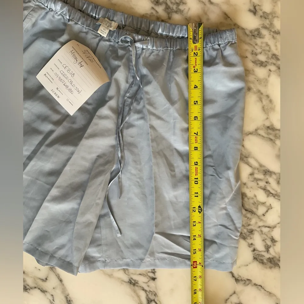 NWT Araks X J.Crew light blue pajama shorts in cotton-silk voile blend - Image 6