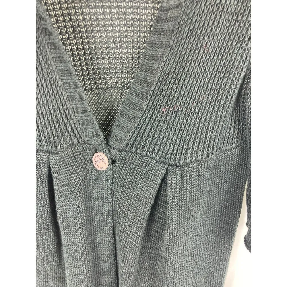 J Jill Linen Blend Short Sleeve Tunic Cardigan Size Small - Image 3