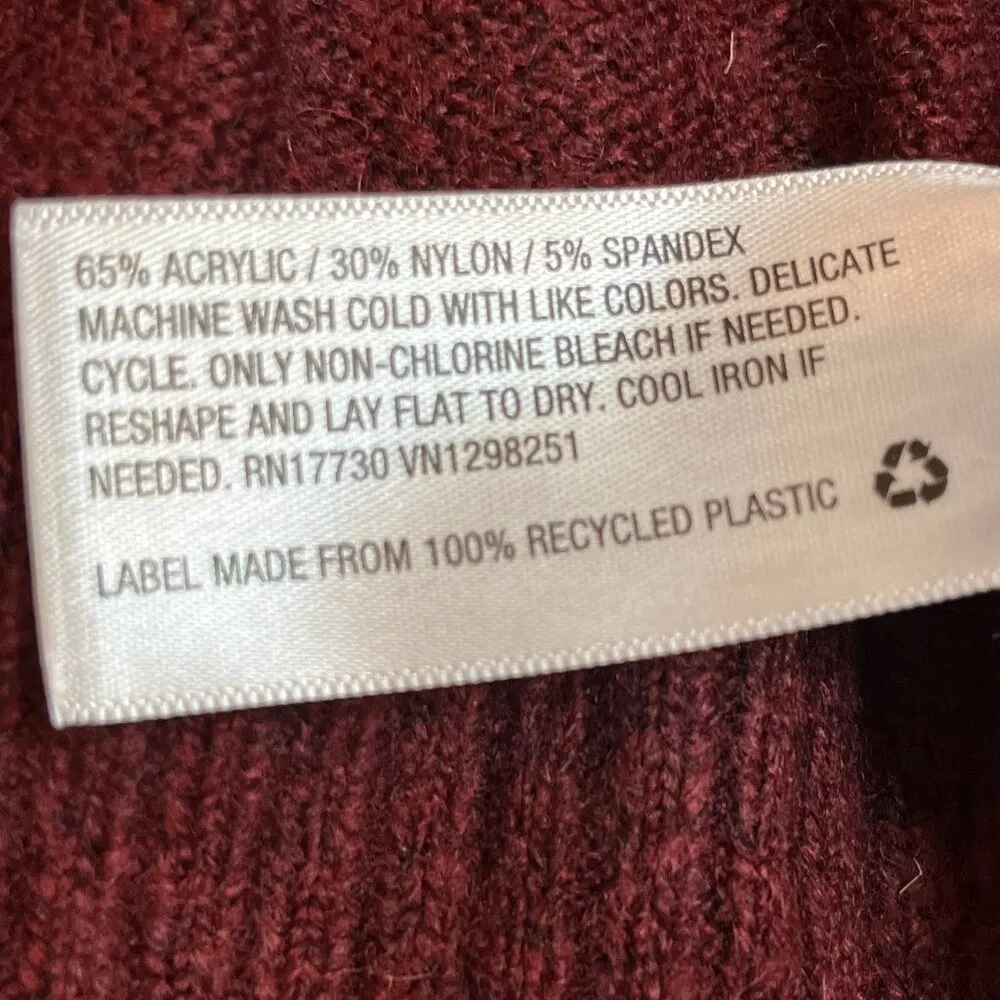 A New Day Women's Color Block Cardigan Open Front Orange/grey/burgundy SZ S - Image 7