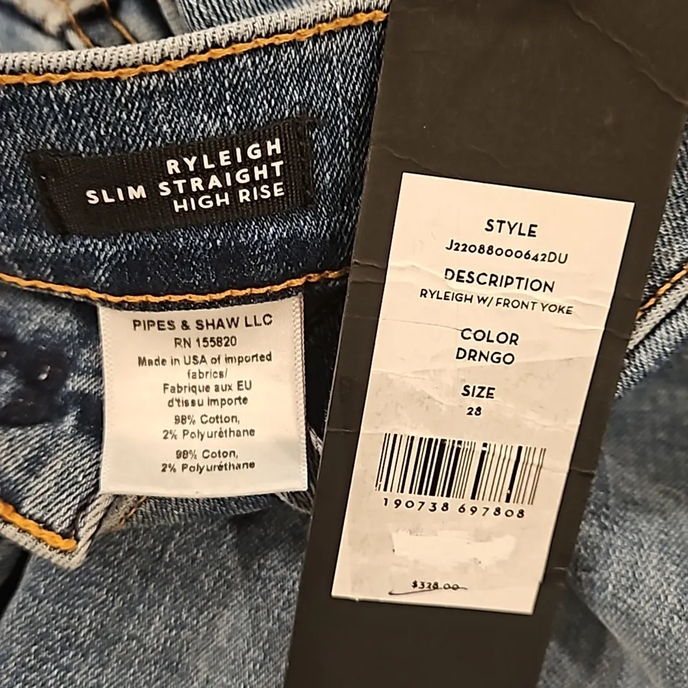 💕VERONICA BEARD💕 Ryleigh Slim-Straight Jeans Front Yoke Durango Blue 28 NWT - Image 16