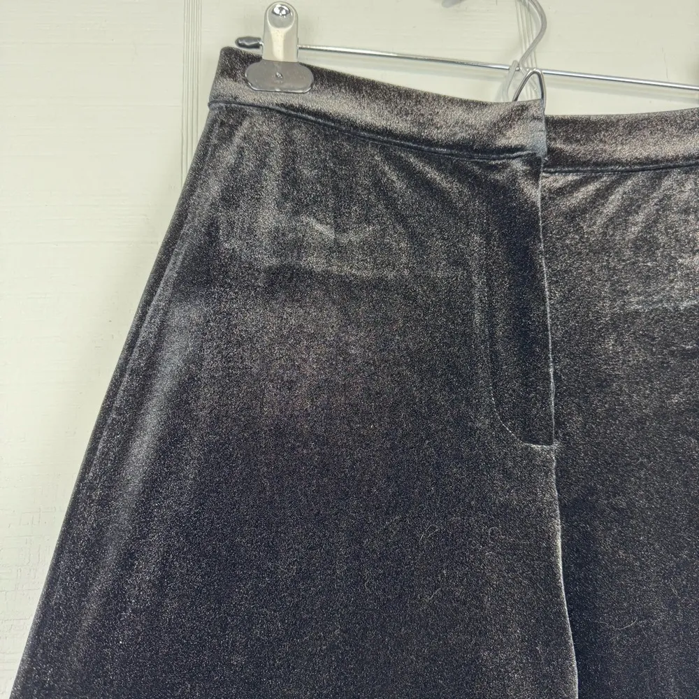 Ale by Alessandra x Revolve Aitana Pant Velvet Side Slit Wide Leg Gold Glitter S - Image 3