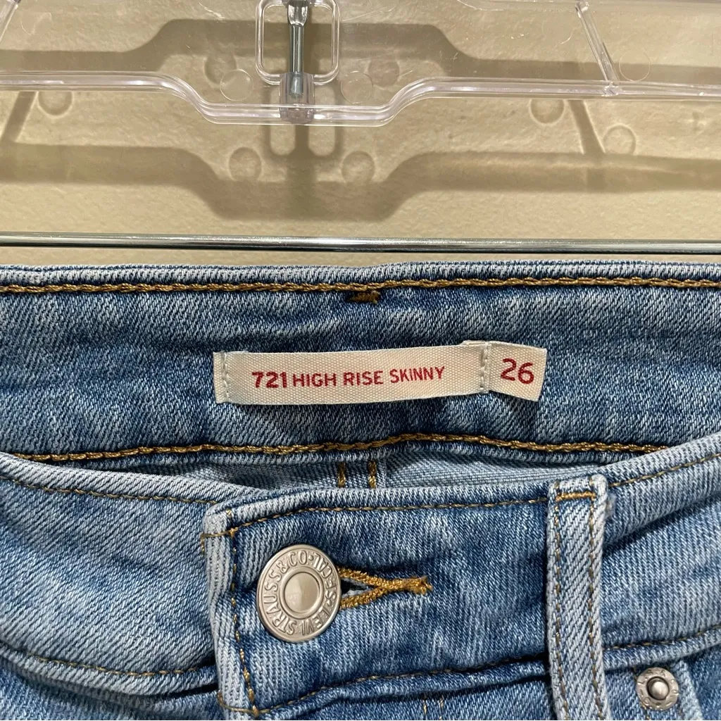 Levi’s 721 High Rise Skinny Jeans Blue Women’s Size 26 - Image 8