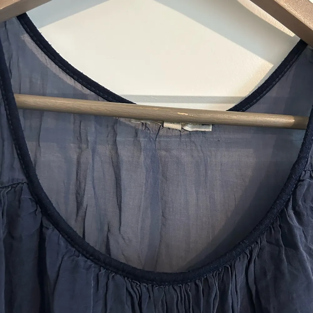 Prontomoda Giusy Silk Sleeveless Top Navy Blue Size S - Image 4