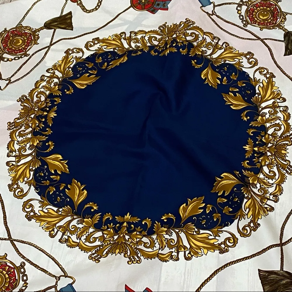 Ropes & Chains Silk Square Scarf 34x34 Red - Image 5