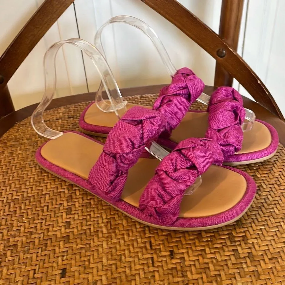 Universal thread pink double strap sandals size 6 - Image 6