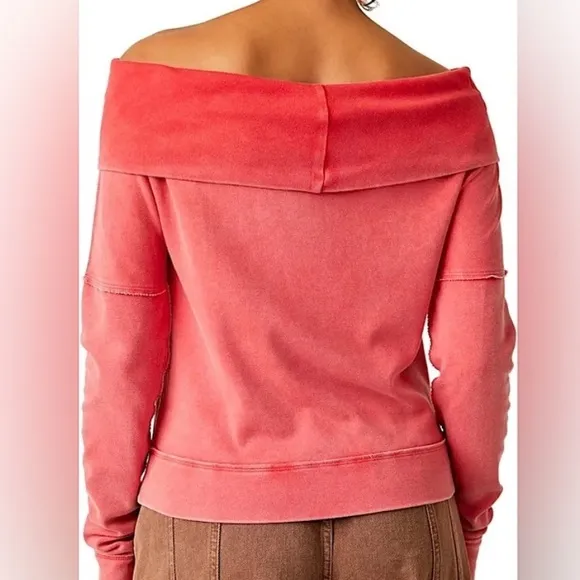 Free People We The Free Not the Same Long Sleeve Top Size XS Faded Red Tee - Image 2