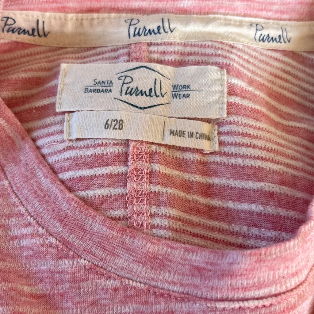 Purnell Pink Striped Short Sleeve Dress with pocket size 6 - Image 4