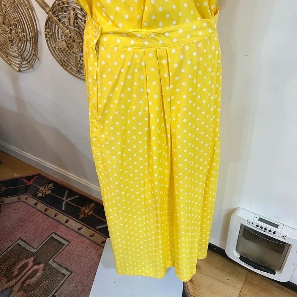 Vintage Carroll Reed Yellow Polka Dot Midi Skirt Set Retro Cottagecore Pinup 16 - Image 8
