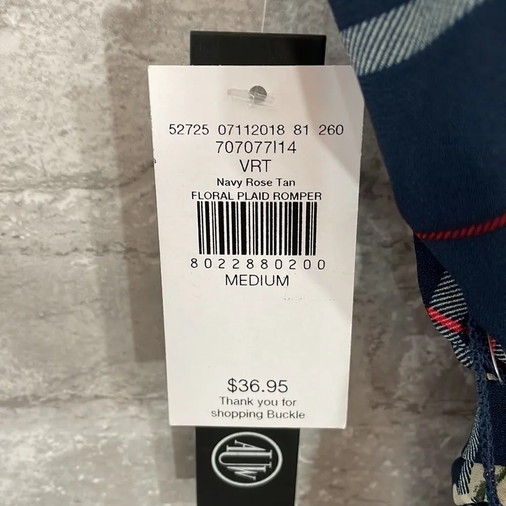 As U Wish Floral Plaid Romper - Image 6