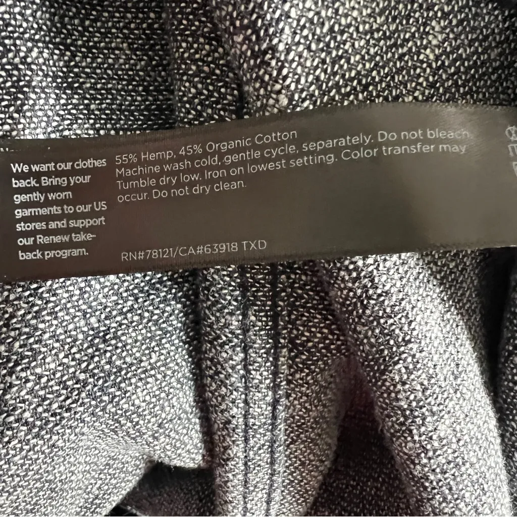 Eileen Fisher Tweedy Hemp Cotton Classic Collar Jacket Blue XL - Image 8