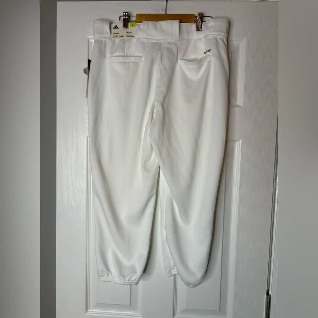 NWT Aeroready Tapered Bottom Adidas White Sports Pants, L - Image 3