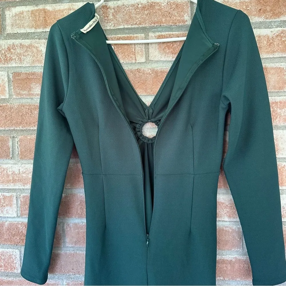 Abercrombie & Fitch Long Sleeve O Ring Mini Dress NEW Women’s XS Teal - Image 12