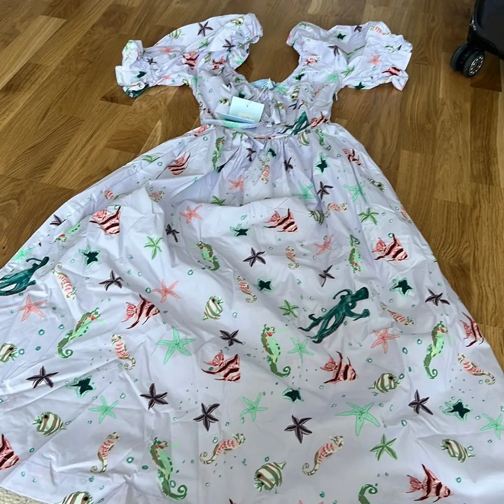 NWT Hill house home ophelia dress in sea creatures Size XS - Image 5