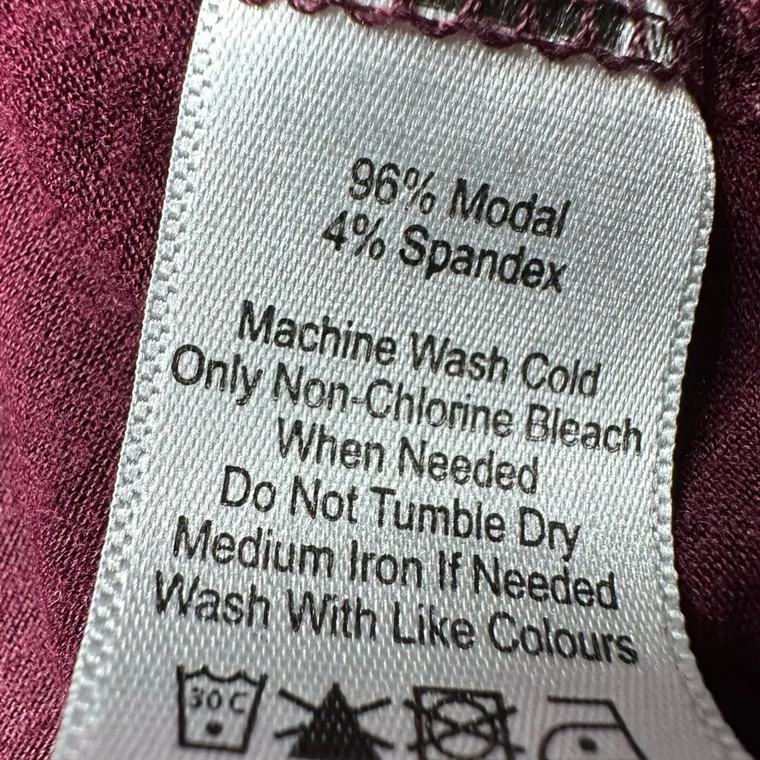 Amour Vert Maroon Front Tie Light Weight Long Sleeve Tee - Image 5