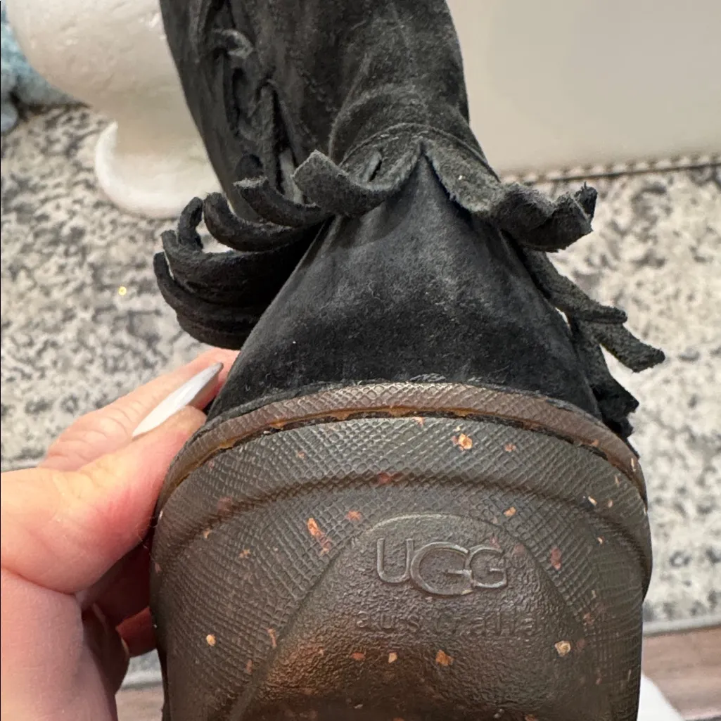 UGG Black Suede ‘Desoto’ Tall Winter Boots - Image 7
