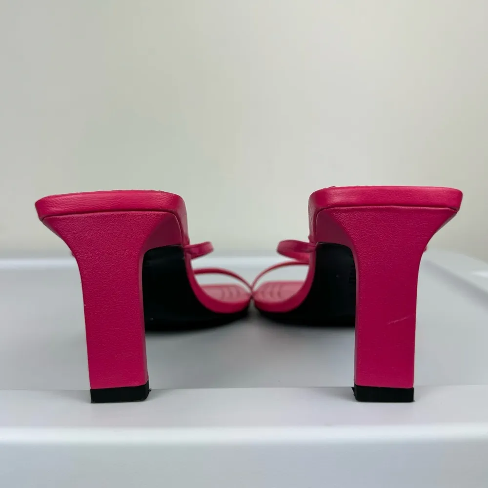 ZARA Pink Strappy Heels Sz 40 / US 9.5 Barbie Chic - Image 6