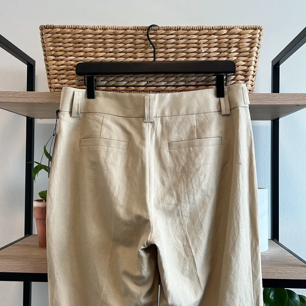 NWT Banana Republic Linen Cotton Jackson Fit Mid-Rise Tan Career Dress Pant, 8 - Image 8
