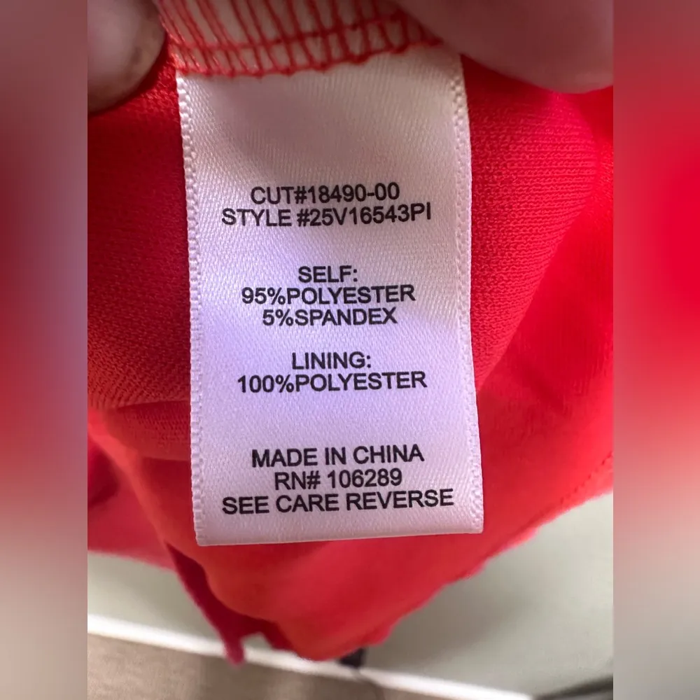 Row A red long sleeve ribbed stretchy fitted mini dress with side cinching Size XS - Image 9