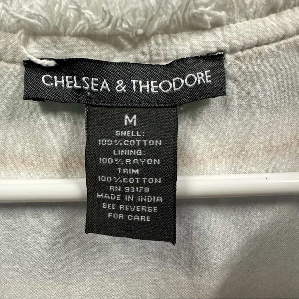 Chelsea & Theodore Sleeveless Pastel Striped Cotton Fringed Lined Shift Dress M Orange Size M - Image 10