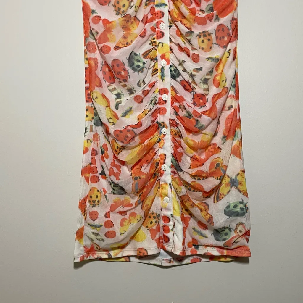 Urban Outfitters Riko Bodycon Butterfly Bug Mesh Dress - Image 3