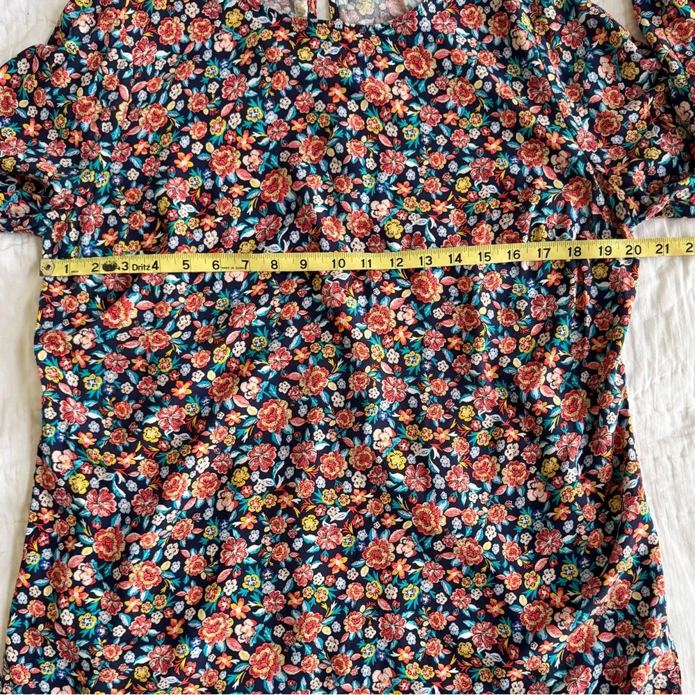 Old Navy Midi L Floral Ditsy Bohemian Long Sleeve Tie Coquette Cottagecore Multi - Image 10