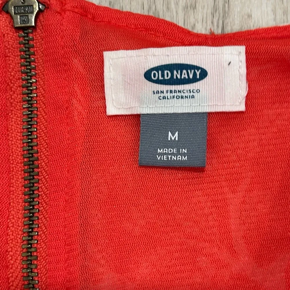 Old Navy 3/4 Sleeve Knee Length Tunic Dress Orange Woodland Wildlife Size M - Image 4