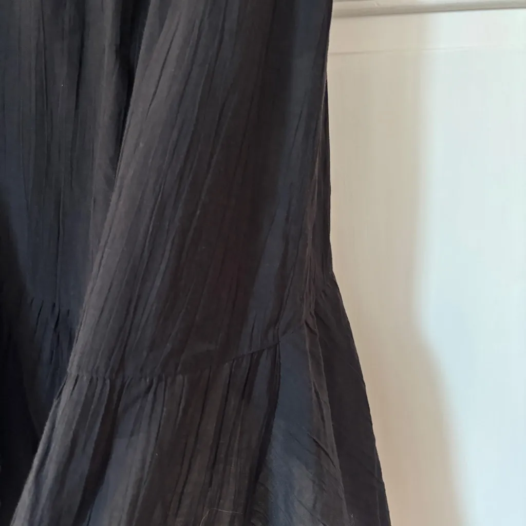 IRO Forites Midi Skirt Black Asymmetrical Gauzy Crinkled Pleated Size 34 / US 2 - Image 8