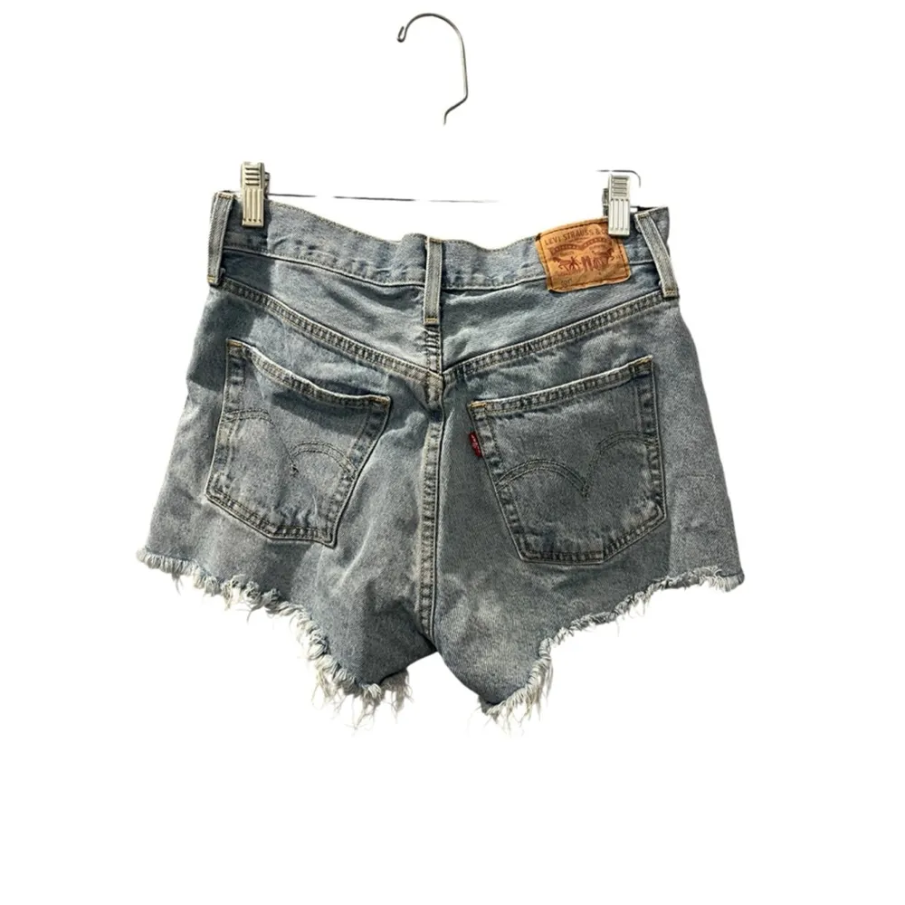 Levi Strauss 501 Button Fly Cutoff Denim Jean Shorts Size 28 Womens Boho Western - Image 6
