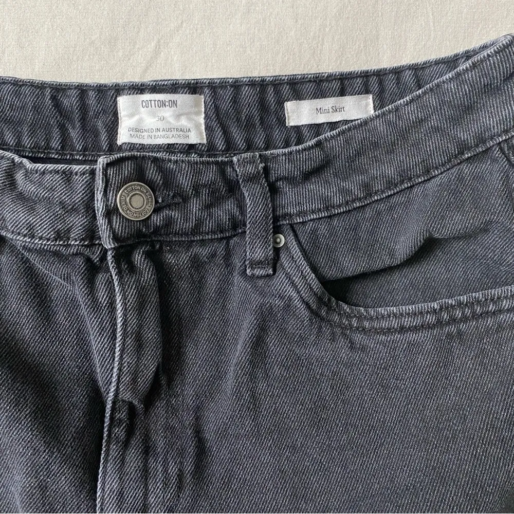 Black Denim Mini Skirt - Image 2