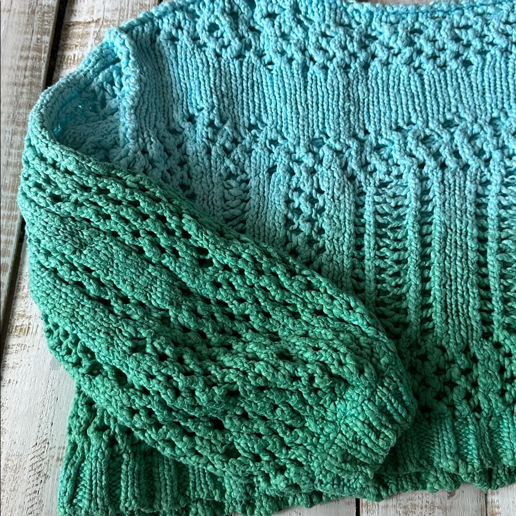 Free People Washed Away Boatneck Sweater Island Paradise Combo Size M - Image 2