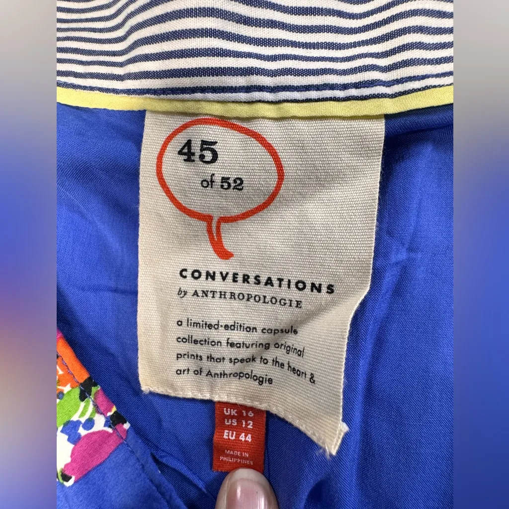 Anthropologie Conversations Floral Polka Dot A-Line Skirt Size 12 - Image 3