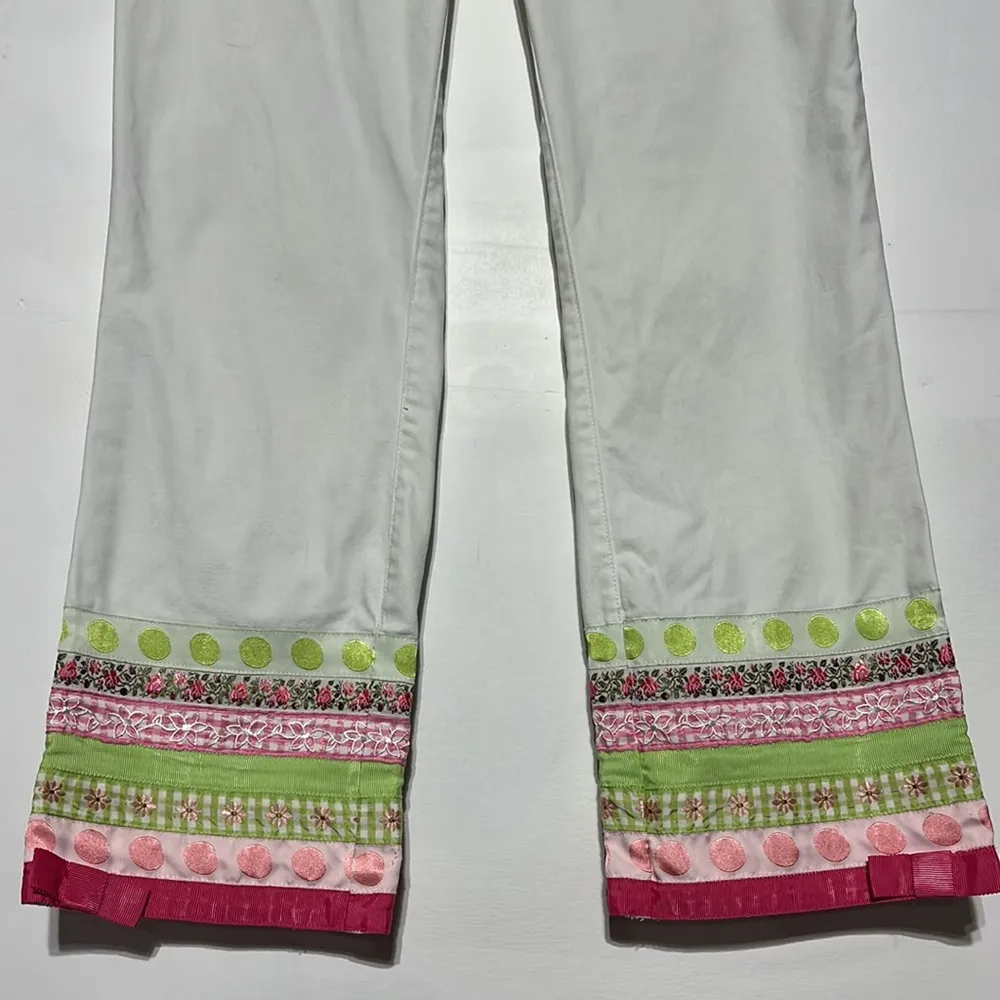 Lilly Pulitzer White Trendy Jean Ribbon White Label Denim Jeans Size 2 - Image 3