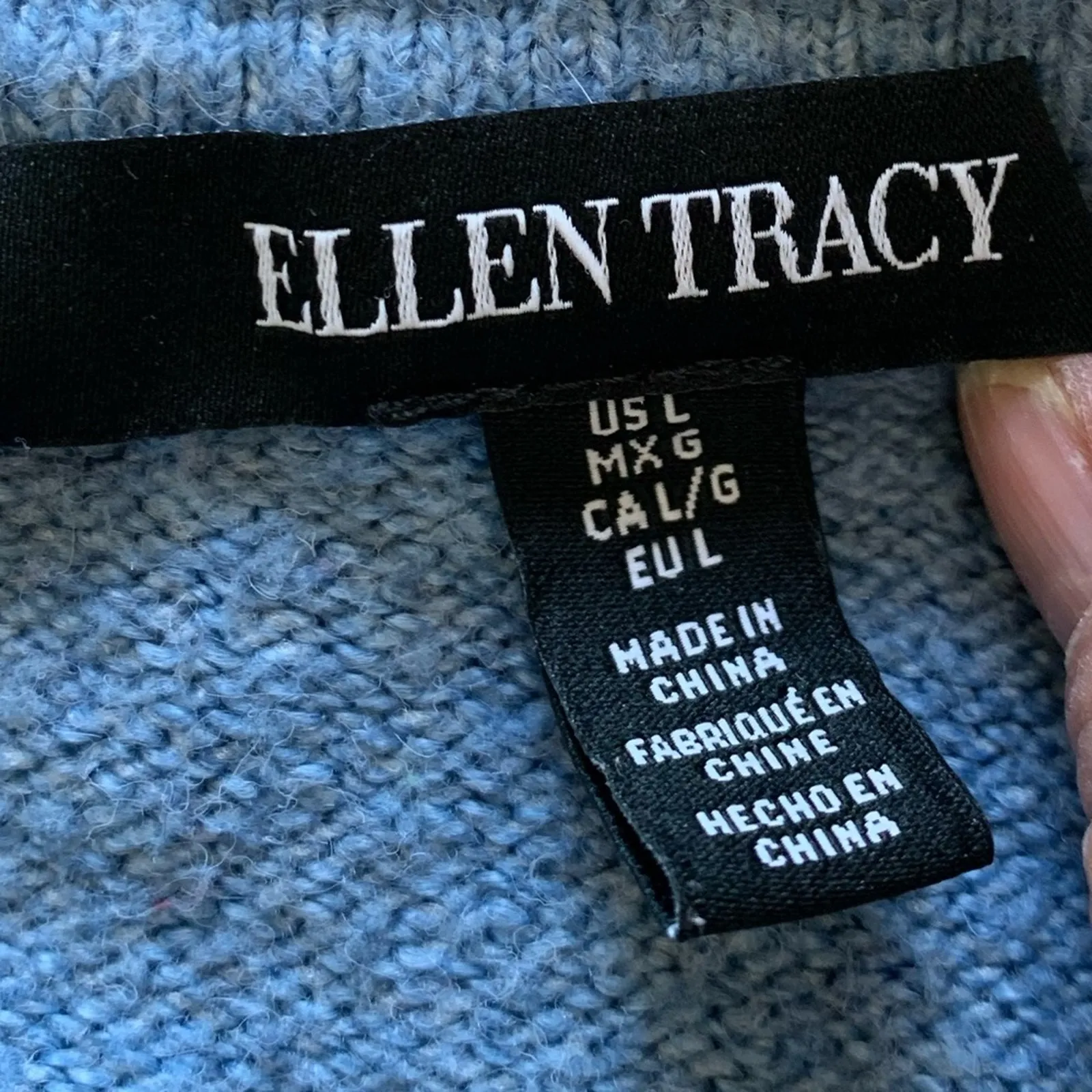 Ellen Tracy sweater blue size large blue - Image 2