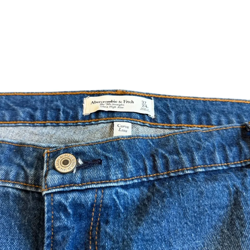 American Eagle The 90s Straight Ultra High Rise Jeans Curve Love Size 24R NWT - Image 11
