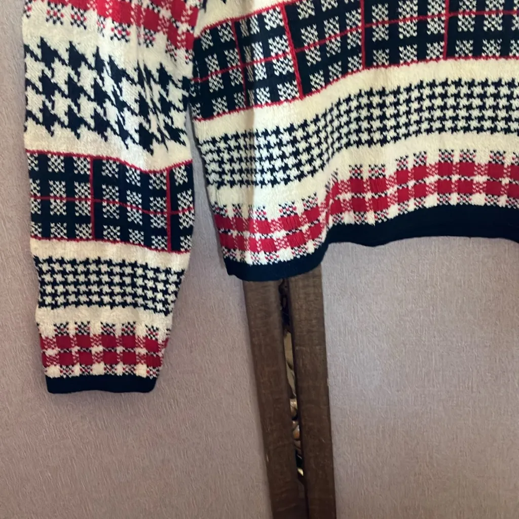 FINAL MARKDOWN Talbots Patterned Sweater - Red, Black, and White petite small - Image 2