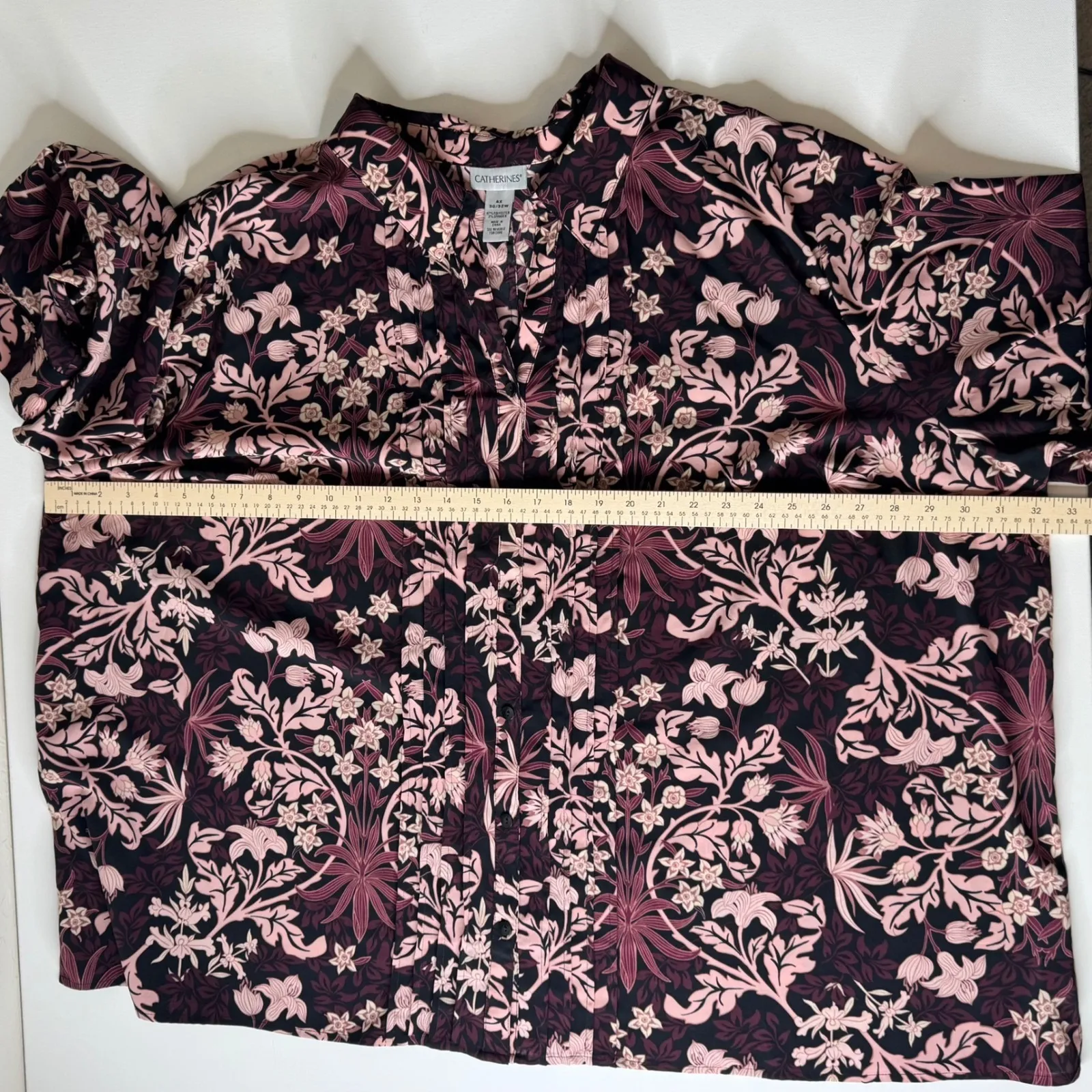 Catherines Floral Button Down Blouse Size 4X Long Sleeve Boho Romantic‎ Everyday - Image 8