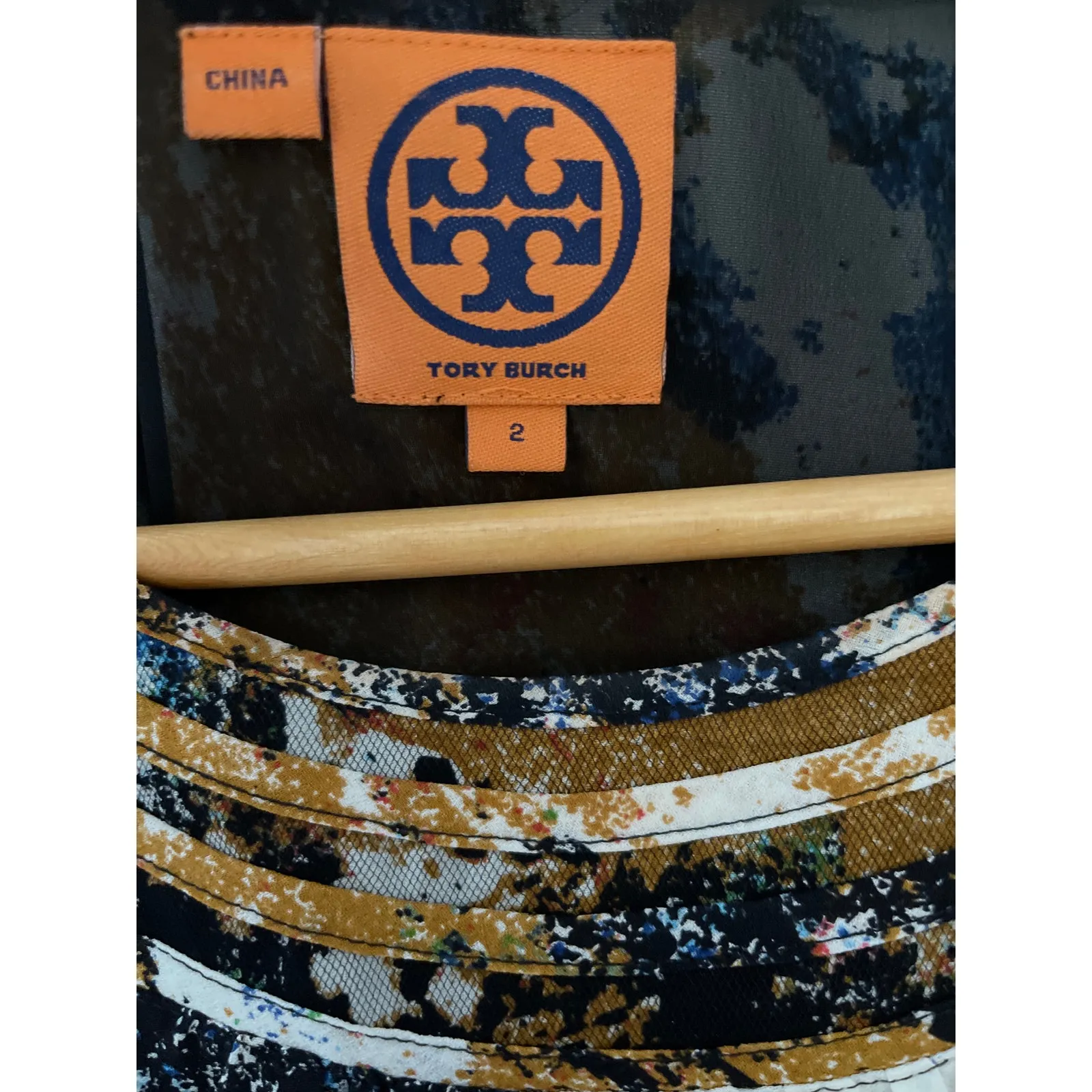 Tory Burch Multicolor Printed Silk Capped Sleeve Mini Shift Dress Size 2‎ - Image 6