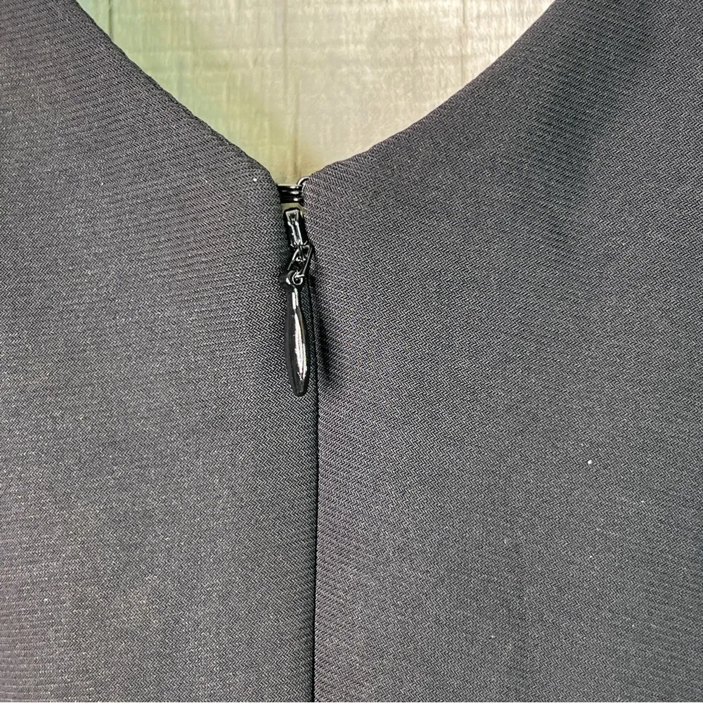 Xscape Size 6 Black A-Line V-Neck Reptile Print Bodice Pleated Lined Tulle Dress - Image 11