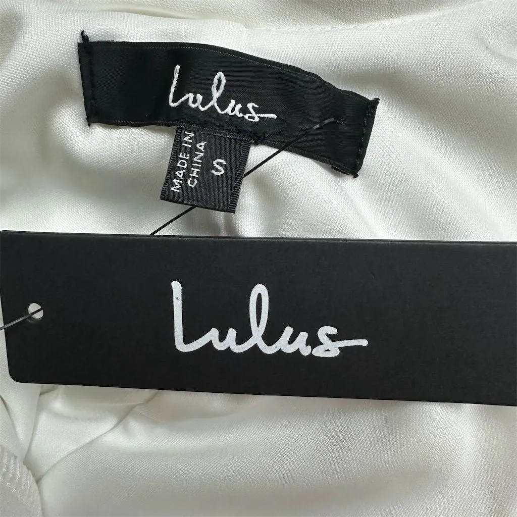 NWT Lulus Perfection White Sleeveless Cowl Back Mini Dress Size S Party Cocktail - Image 7