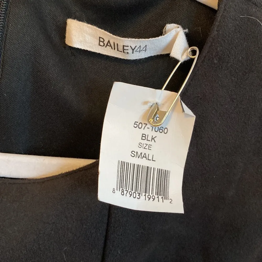 Bailey44 Black Faux Suede Ruched Sleeveless Dress - Image 5