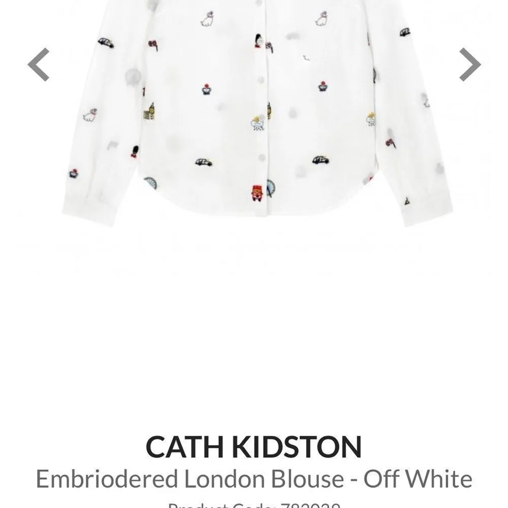 Cath kidston london white button down embroidered blouse 8 White - Image 5