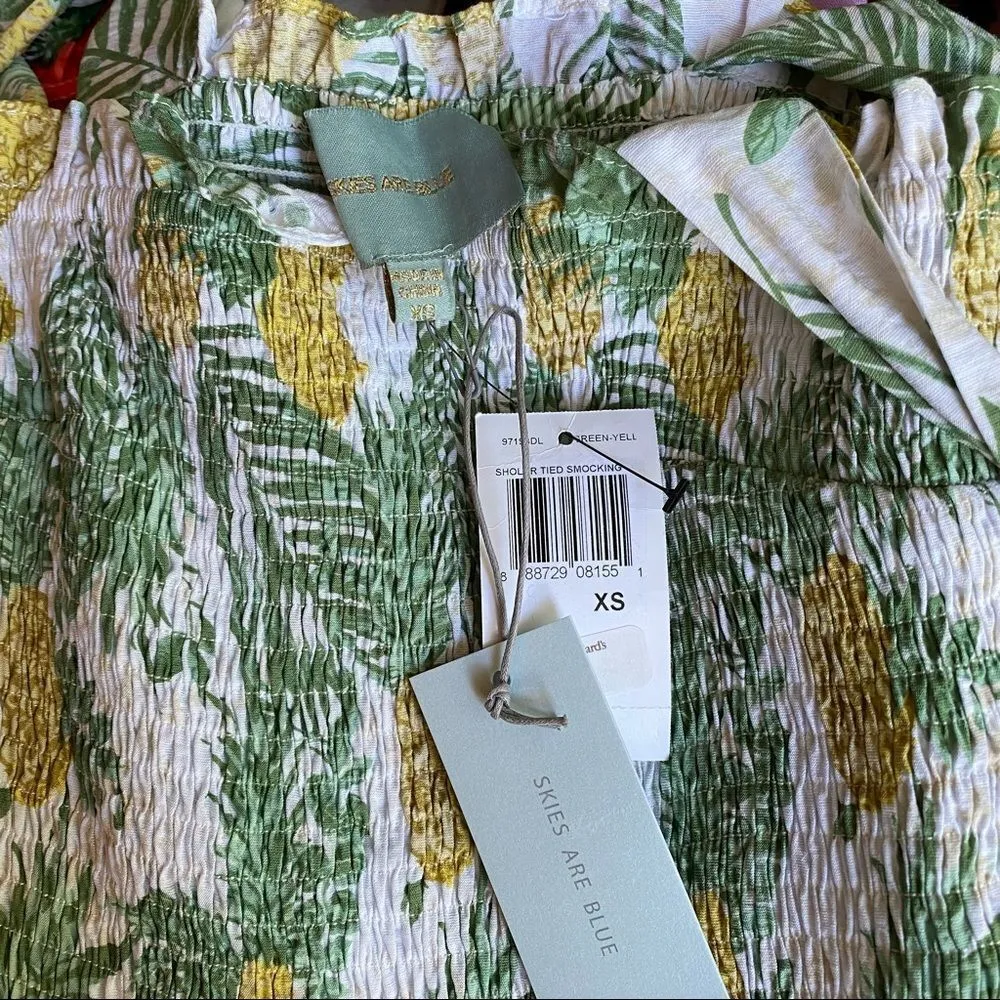 Skies Are Blue Pineapple Smocked Jumper Dress - Image 6