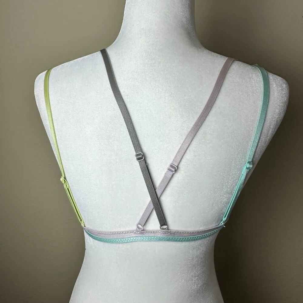 INTIMATELY FREE PEOPLE Black & Multi Colored Strappy Bra Bralette Top Size XS - Image 6