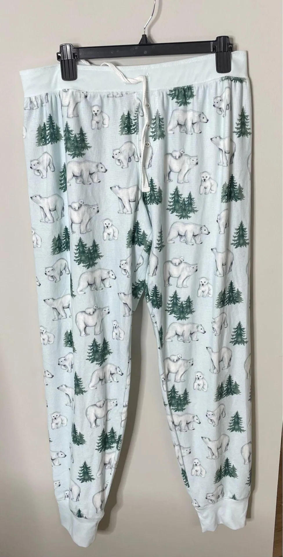PJ Salvage Women's Pajama Jogger Pants Polar Bear Ice Blue Large New with Tags - Image 2