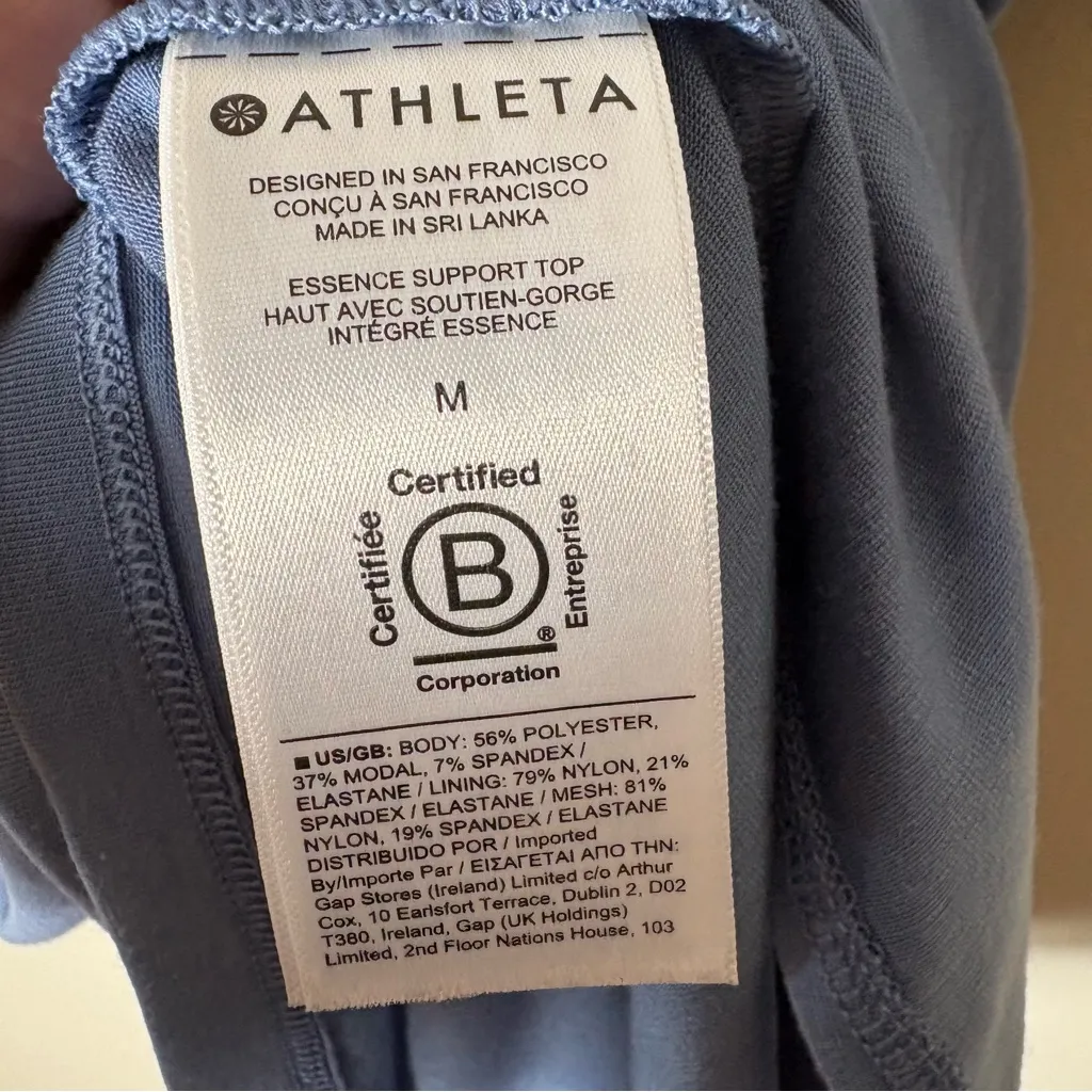 ATHLETA Essence Support Top Medium‎ Blue - Image 8