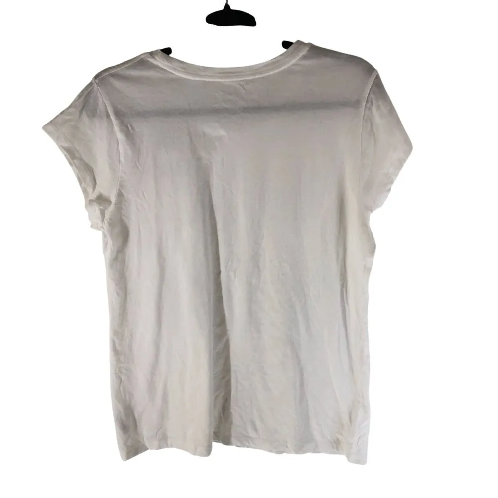 Universal Thread Womens Basic T Shirt Top Short Sleeve White L - Image 3