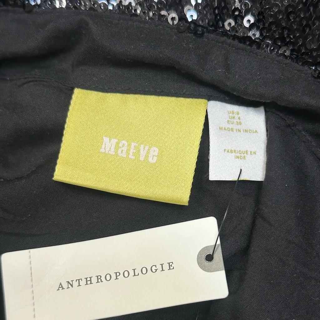 New Women's Anthropologie Maeve, Garden Glitz Sequin Embroidered Skirt sz 0 - Image 7
