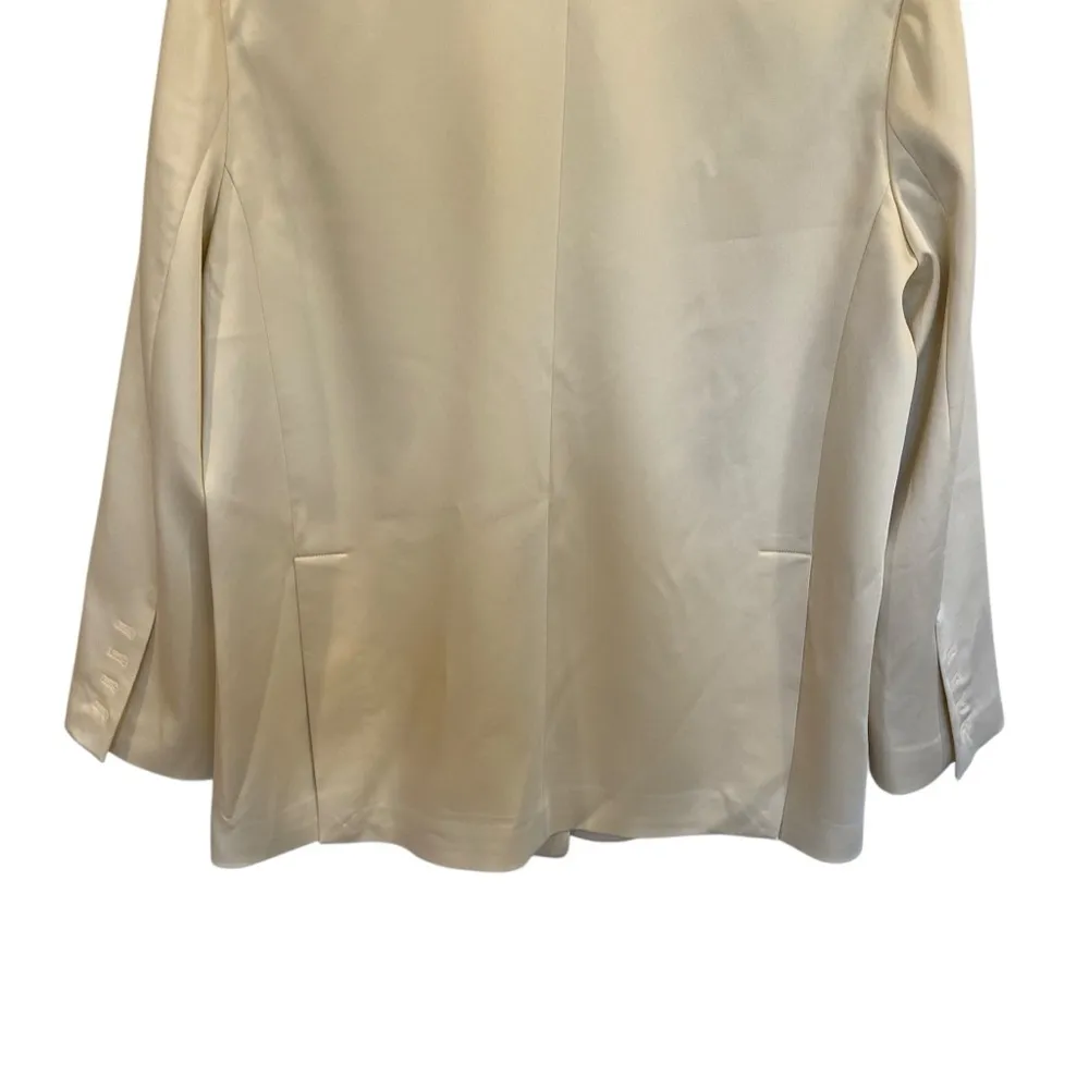 Zara Satin Oversized Cream Blazer Style 2010/762 - Image 8